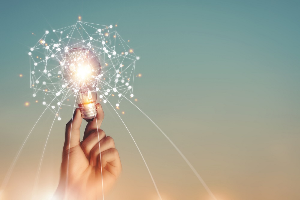 New ideas and imagination Creativity and inspiration Technological innovation.