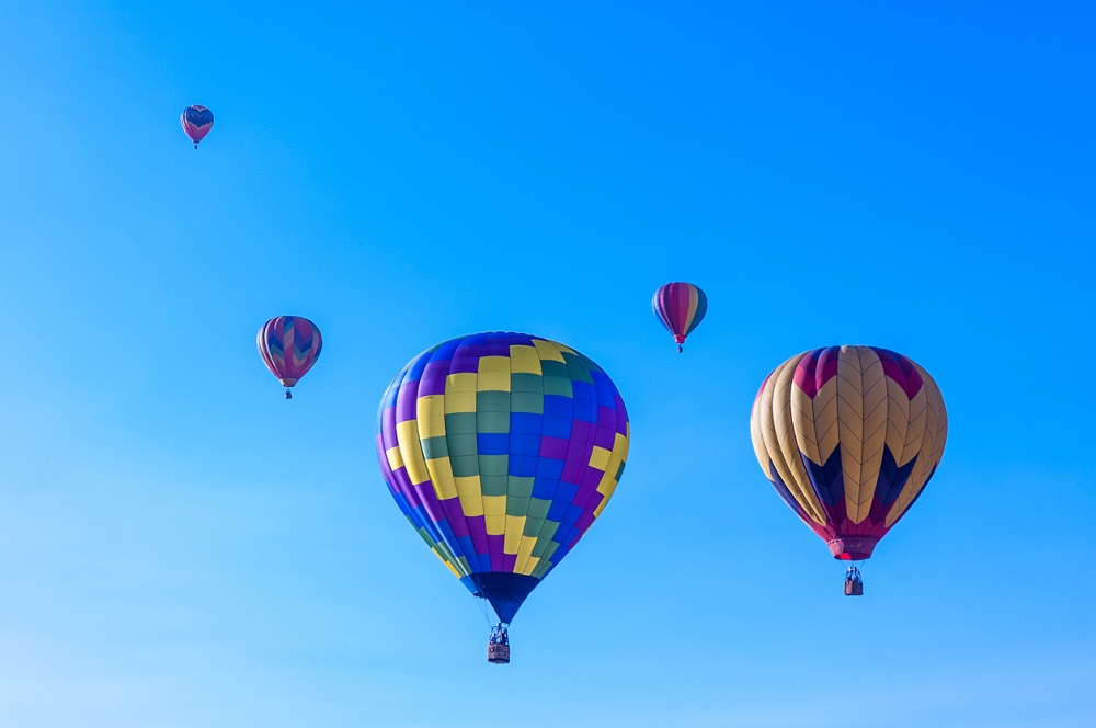 Five Hot Air Balloons