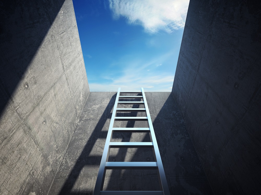 Ladder leading up